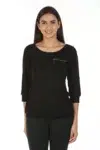 Solid Black T Shirt Tops For Women
