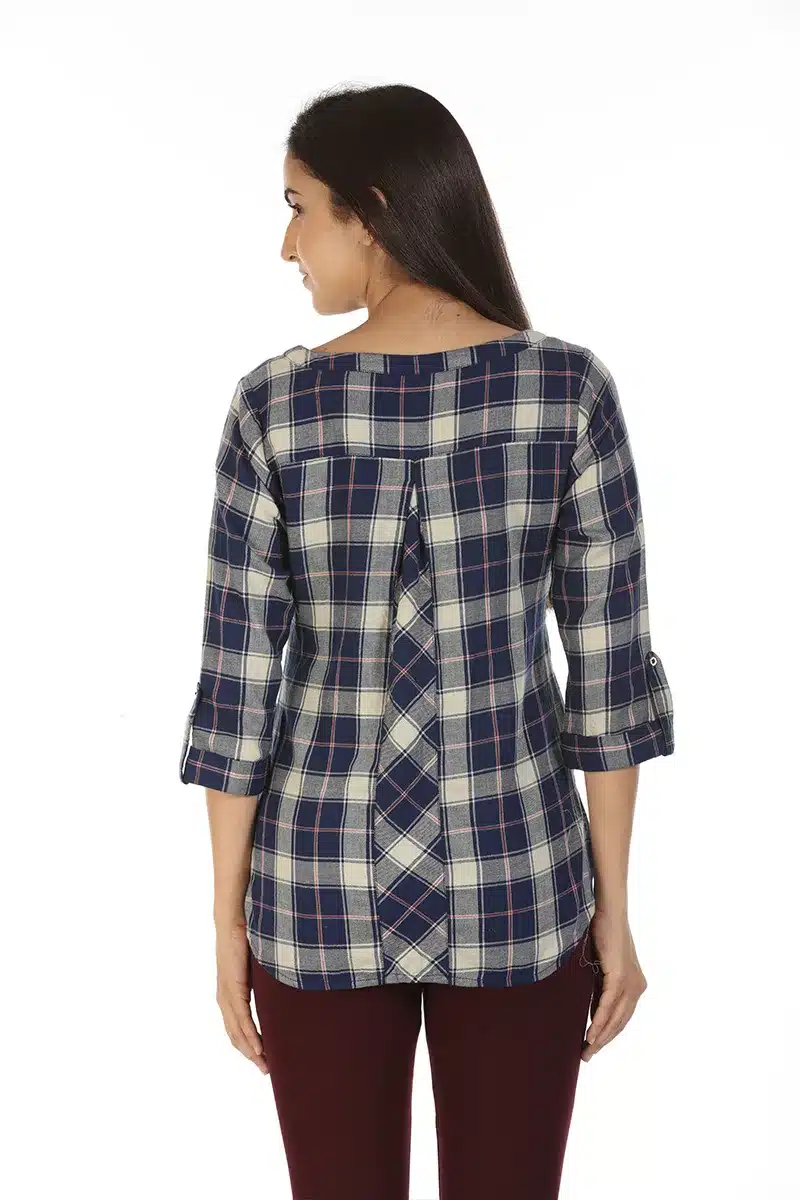 Blue Checks Women Top Online