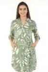 Floral Green Printed Shirt For Women