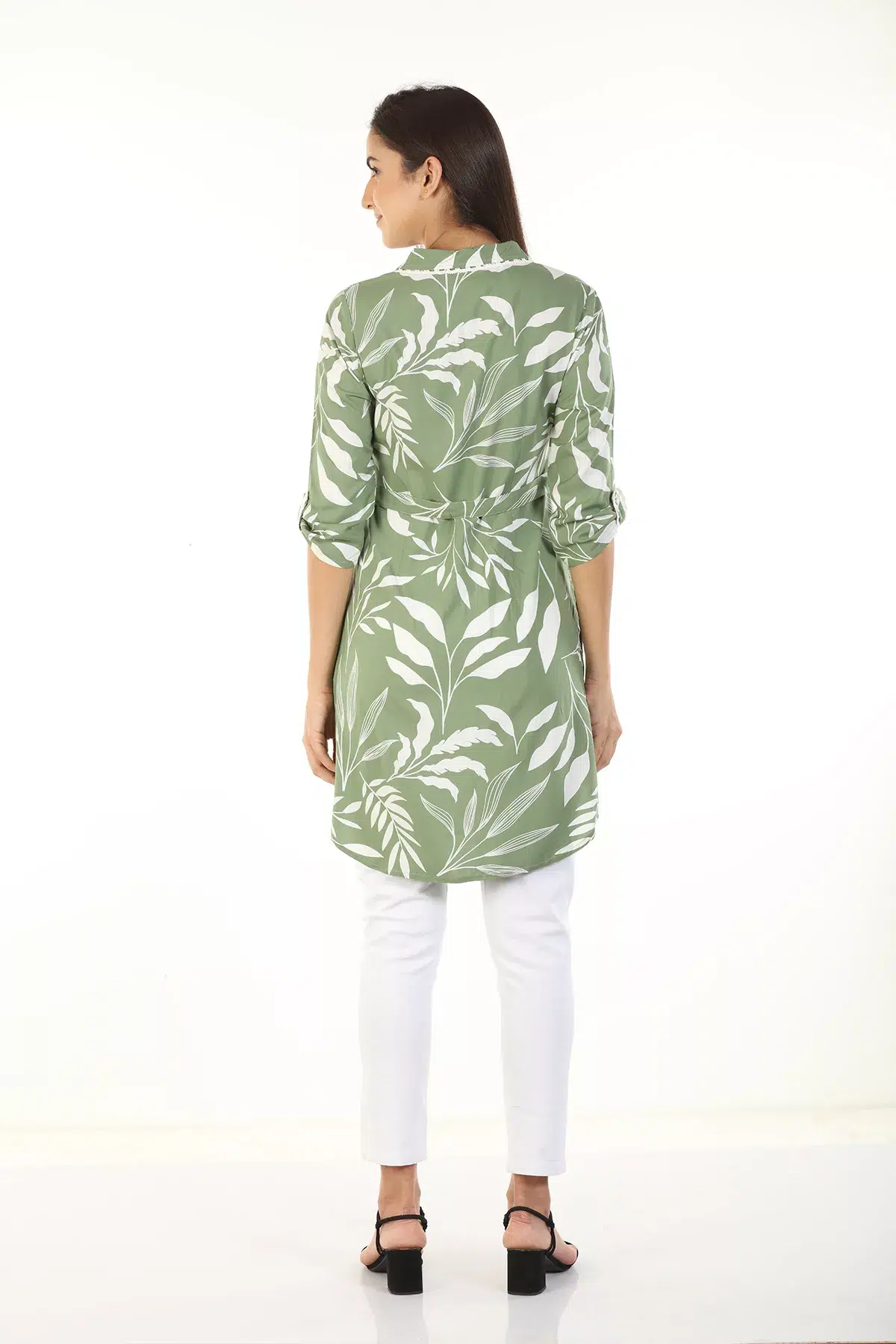 Floral Green Printed Shirt For Women