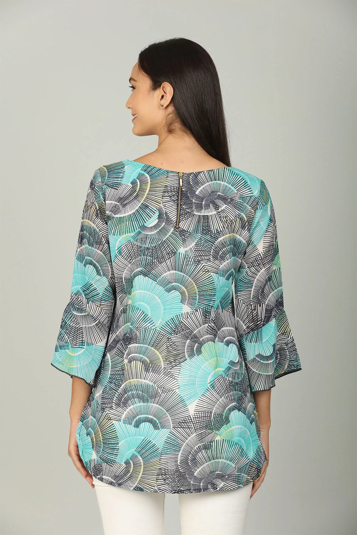 Blue Printed Women Top