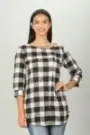 Black Checks Ladies Top Fancy