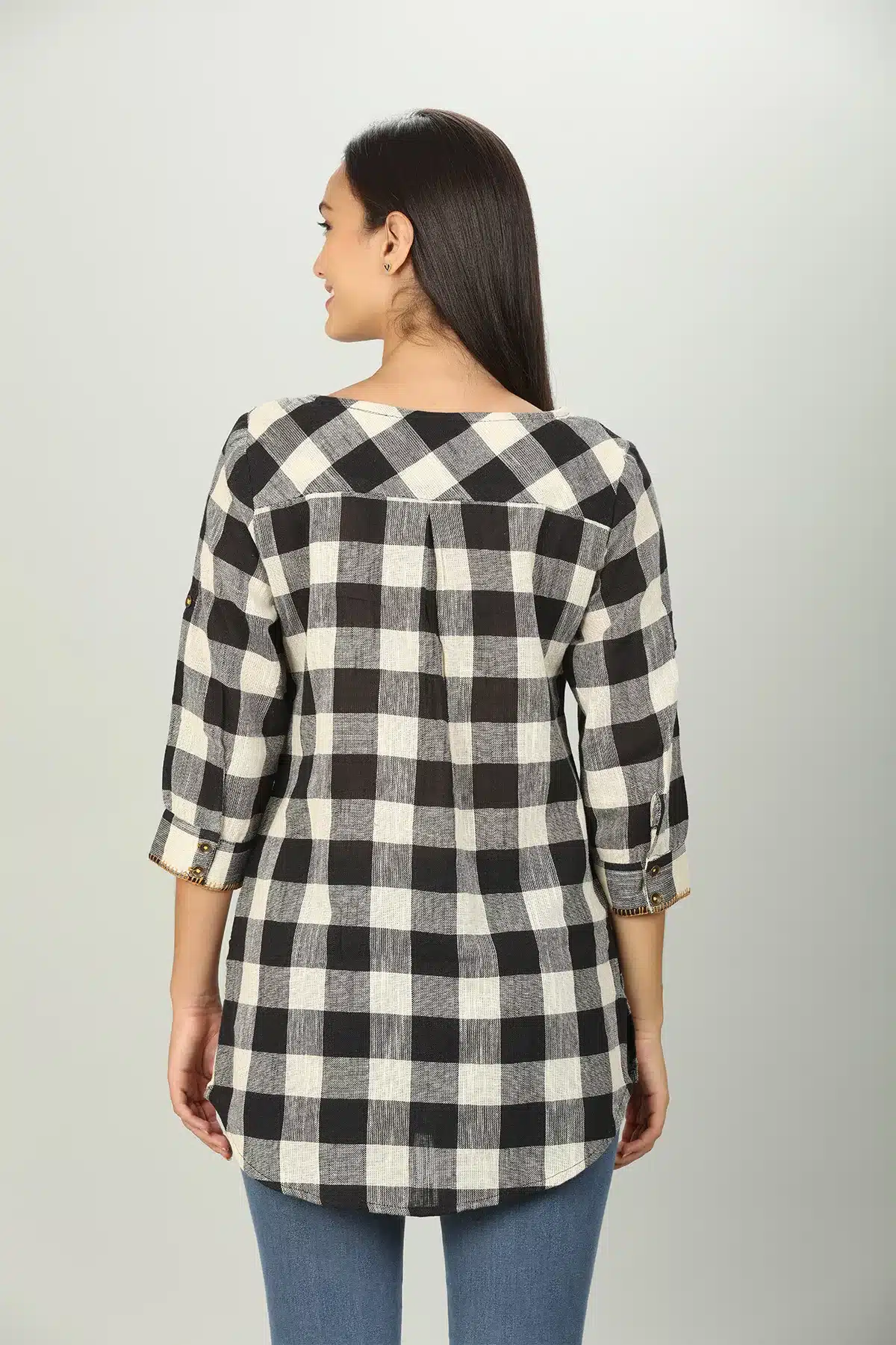 Black Checks Ladies Top Fancy