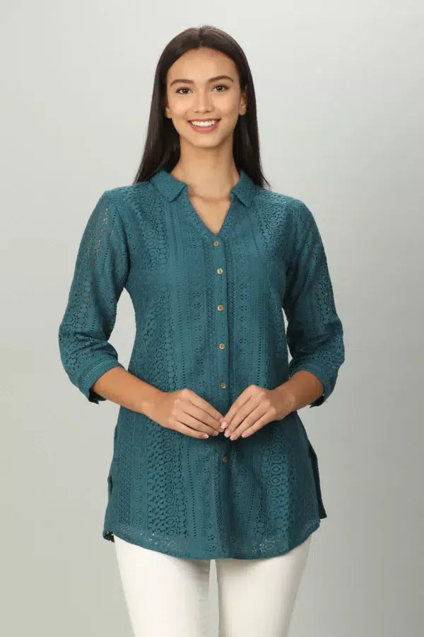 Teal Color Shirt For Women
