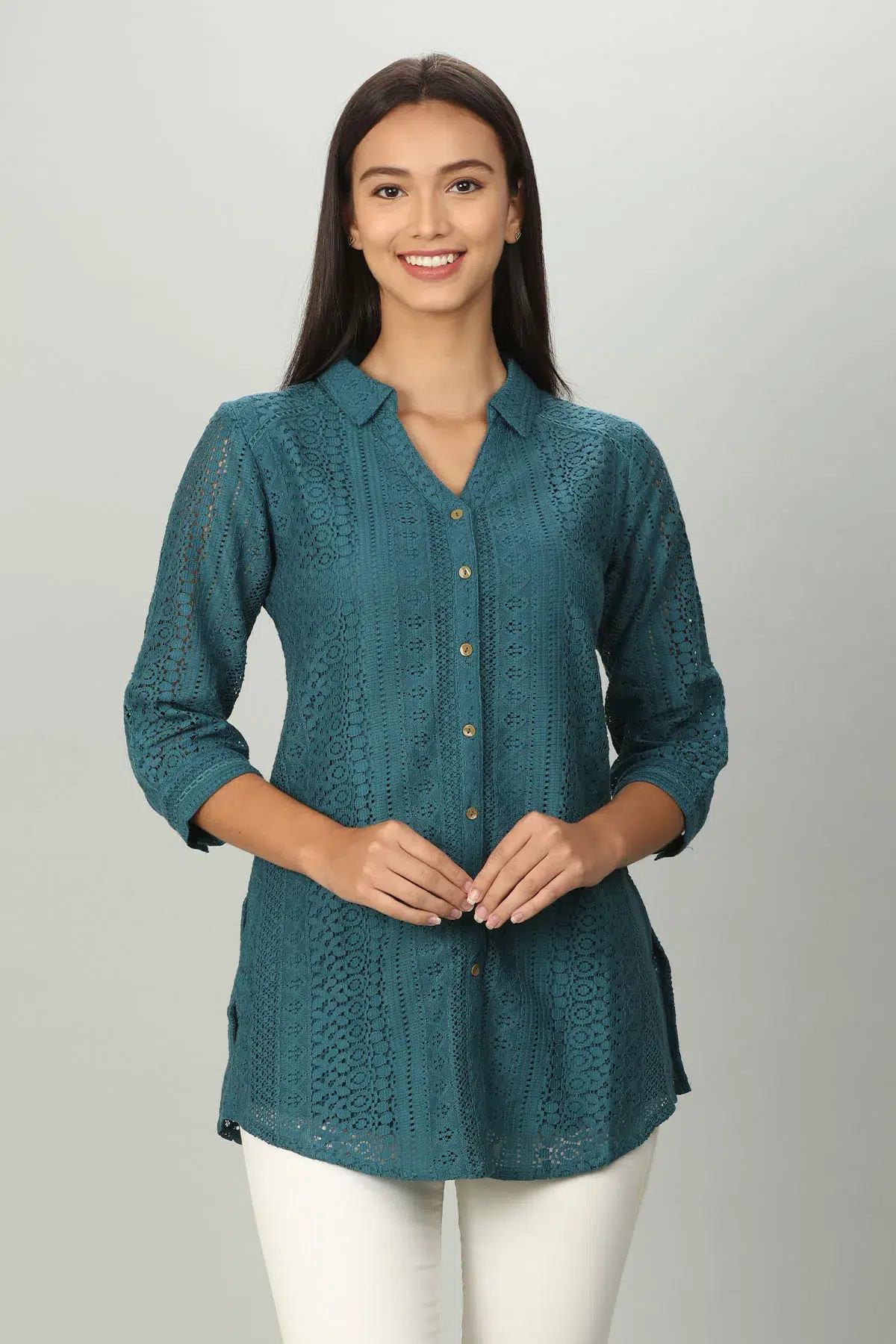 Teal Color Shirt For Women