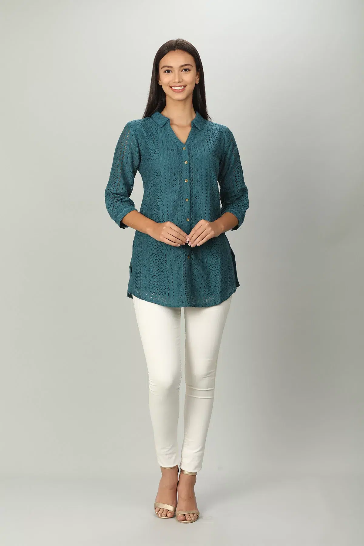 Teal Color Shirt For Women