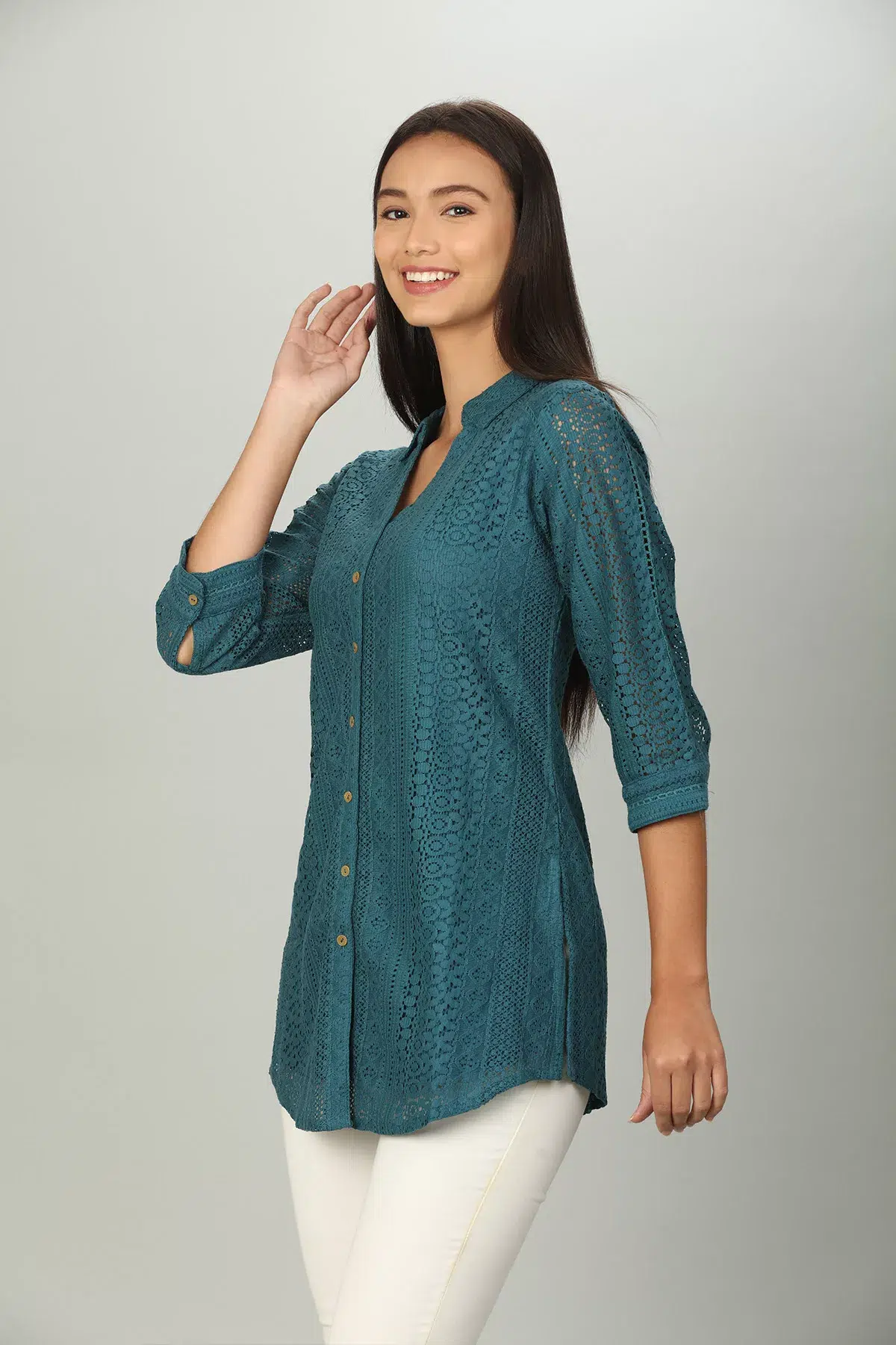 Teal Color Shirt For Women