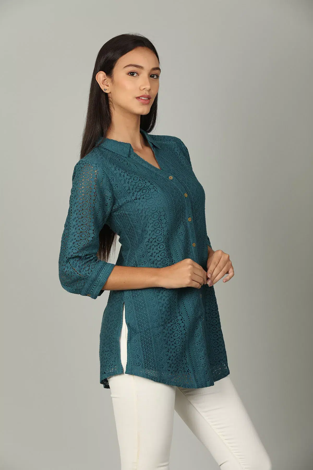 Teal Color Shirt For Women