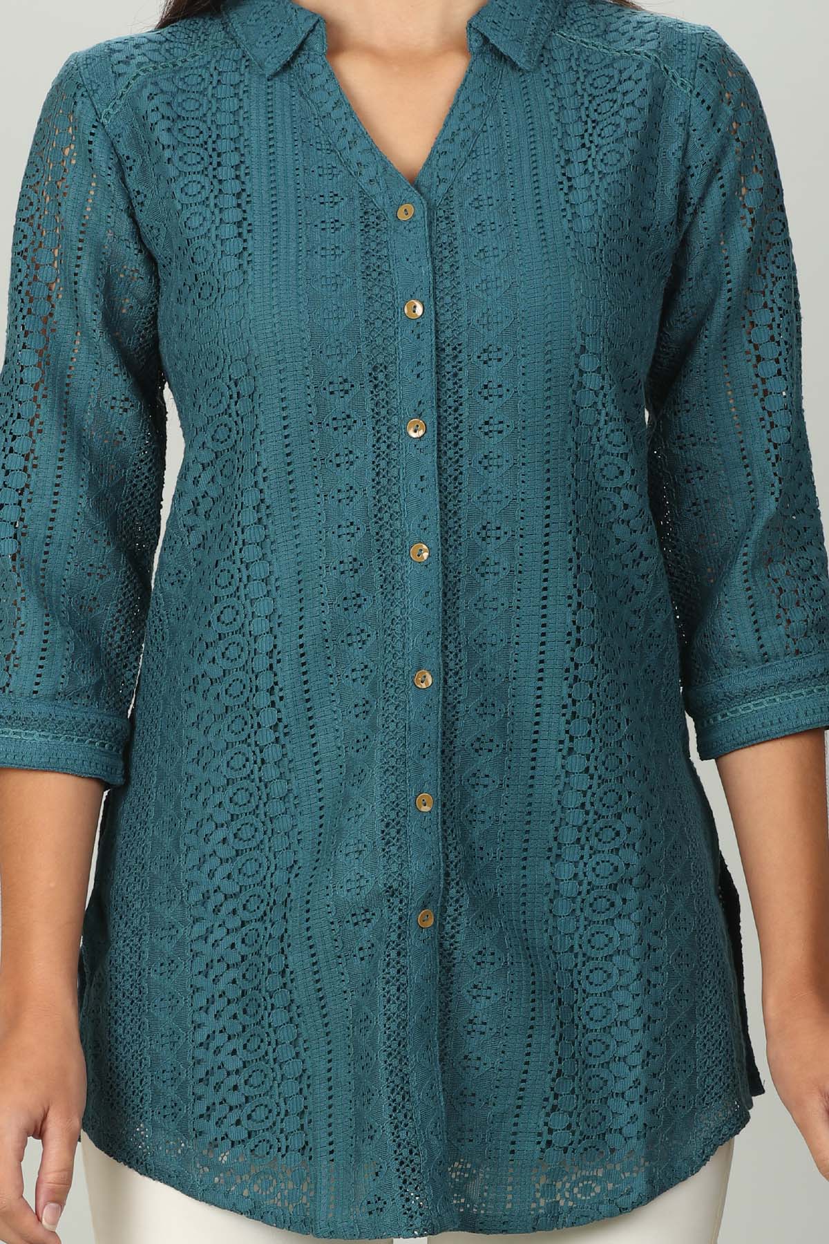 Teal Color Shirt For Women