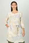 Cream Floral Printed Woman Tunic Top