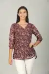 Maroon Printed Ladies Tops Online