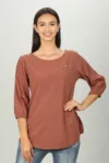 Solid Women Top Brown
