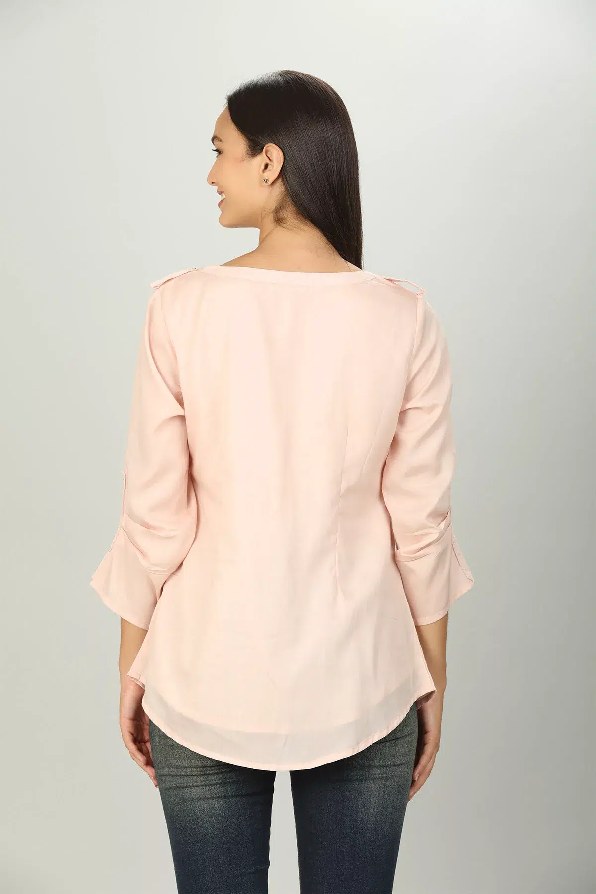 Pink Plain Shirt For Women