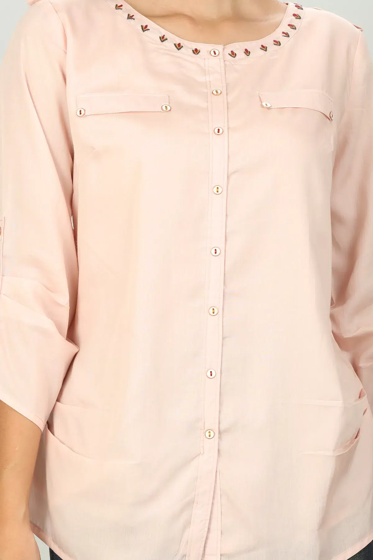 Pink Plain Shirt For Women