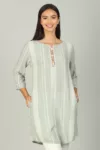 Light Grey Striped Woman Tunic