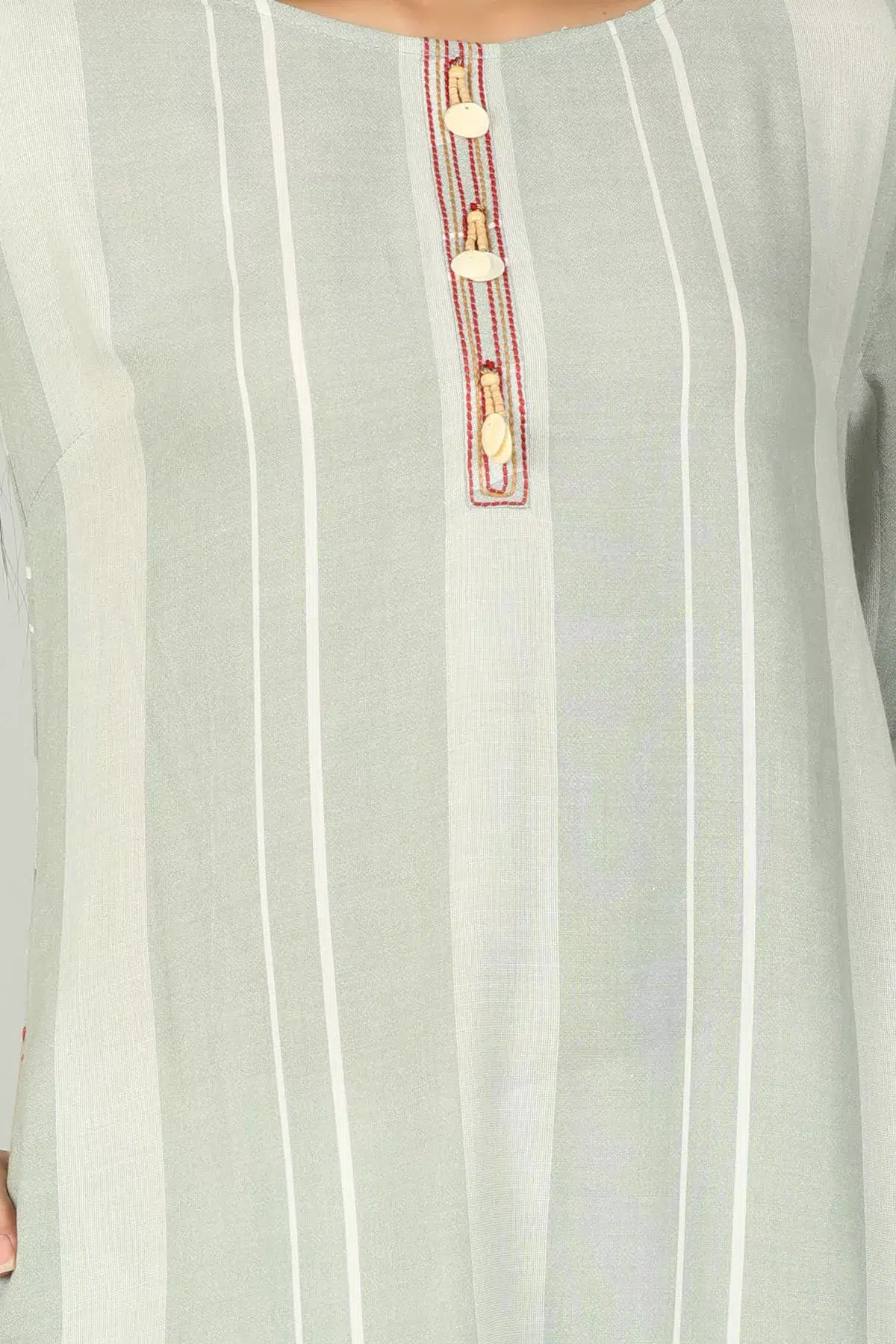 Light Grey Striped Woman Tunic