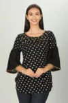 Black Polka Dot Ladies Tops Latest