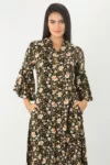 Printed Black Floral Print Dress For Women