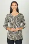Black And White Floral Printed Ladies Tops Online