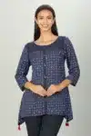 Blue Printed Women Top Stylish