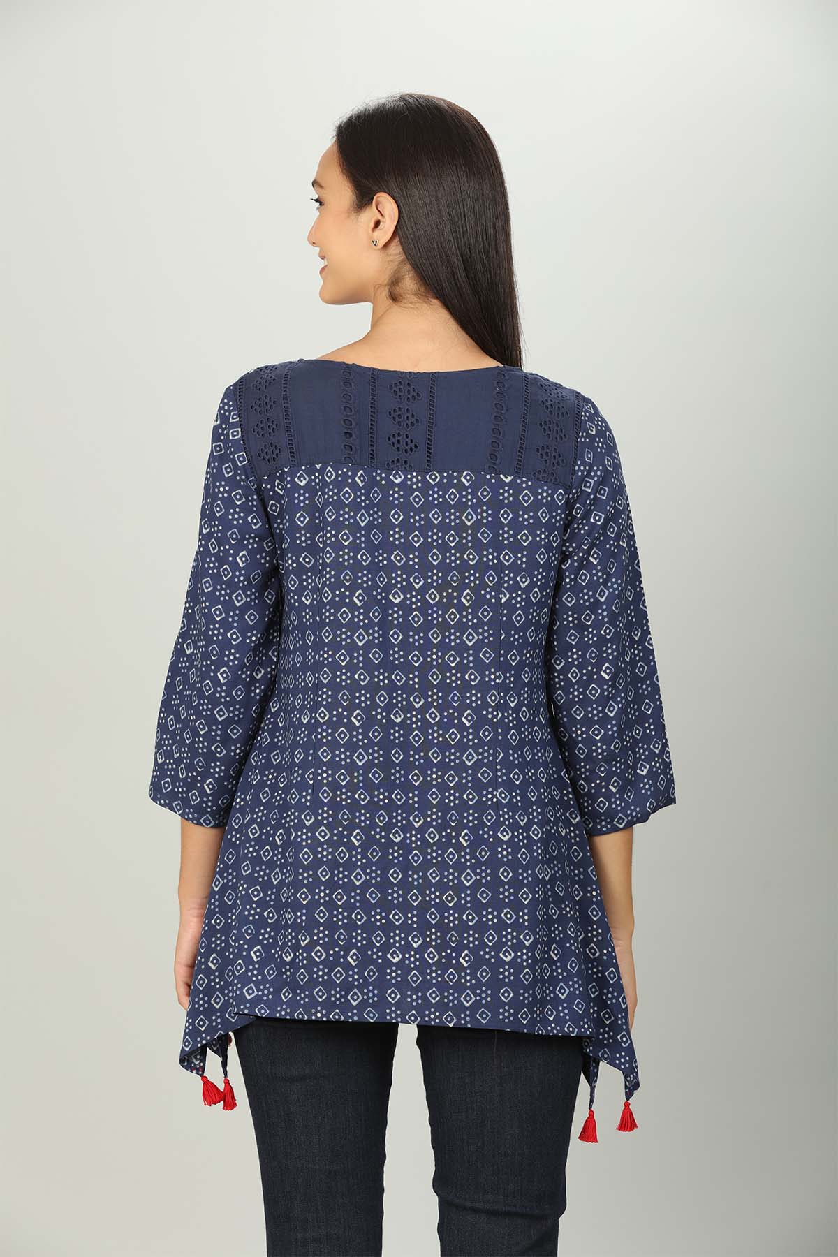 Blue Printed Women Top Stylish