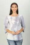 Blue Tie And Die Printed Women Top Stylish