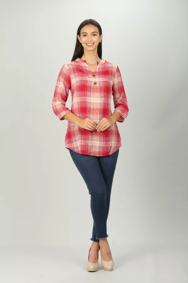 Checks Women Tops Red