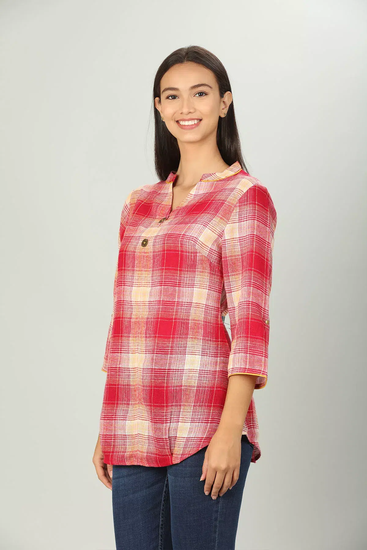 Checks Women Tops Red