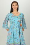 Printed Blue Floral Dress Women