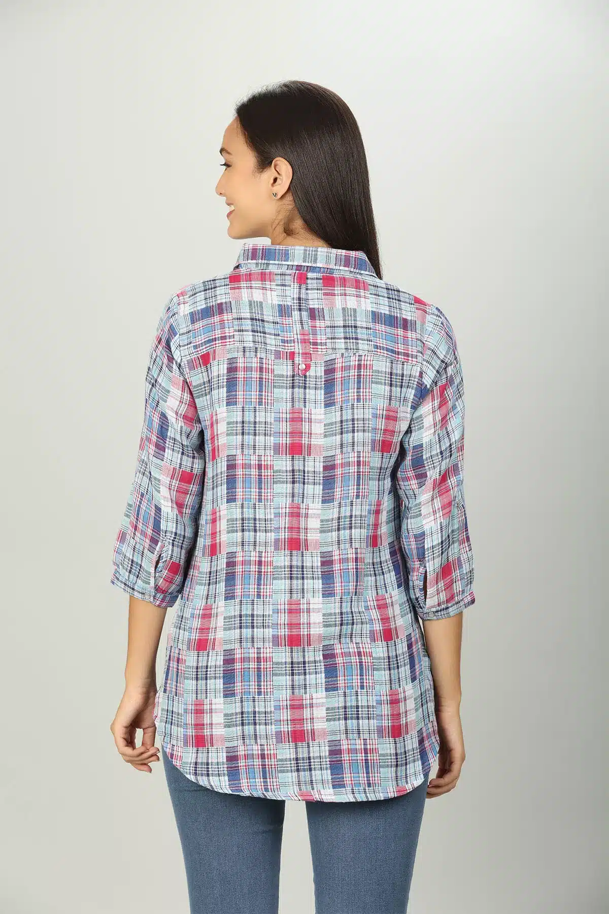 Checks Blue Shirt Women