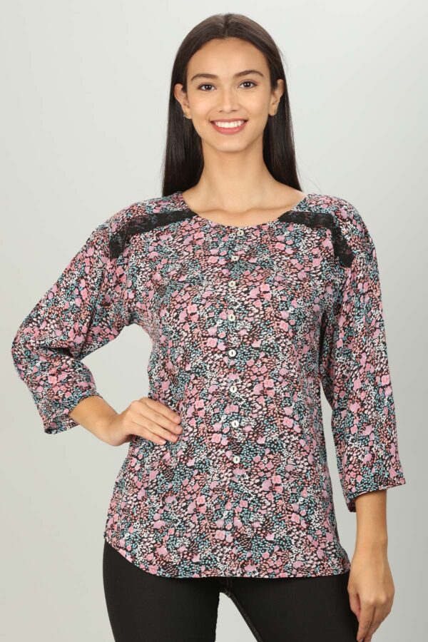 Pink Women Tops Printed
