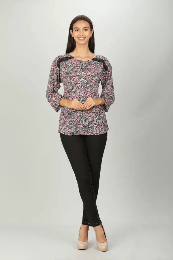 Pink Women Tops Printed