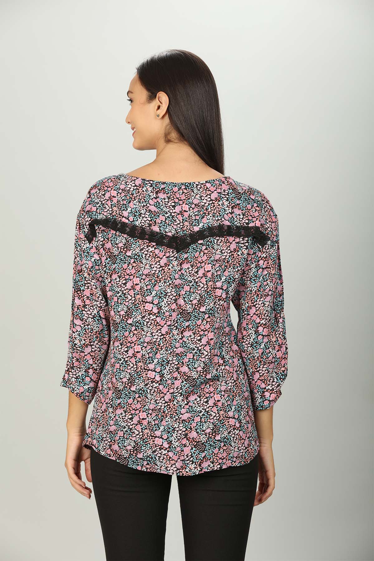Pink Women Tops Printed