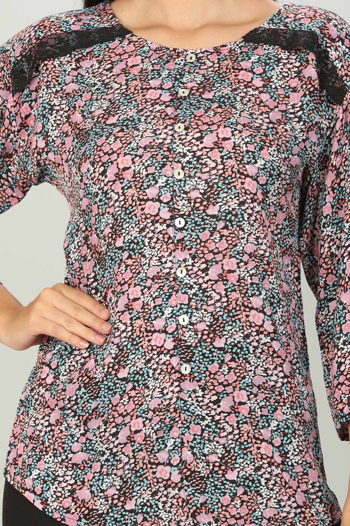 Pink Women Tops Printed