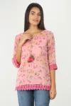 Pink Floral Printed Ladies Tops Online