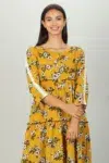 Yellow Printed Maxi Dress For Women