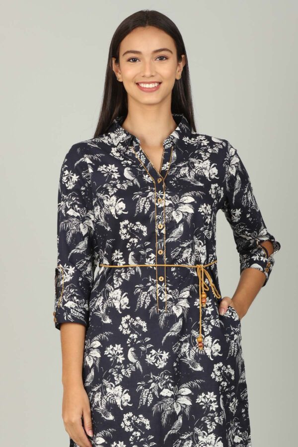 Navy Printed Female Tunic