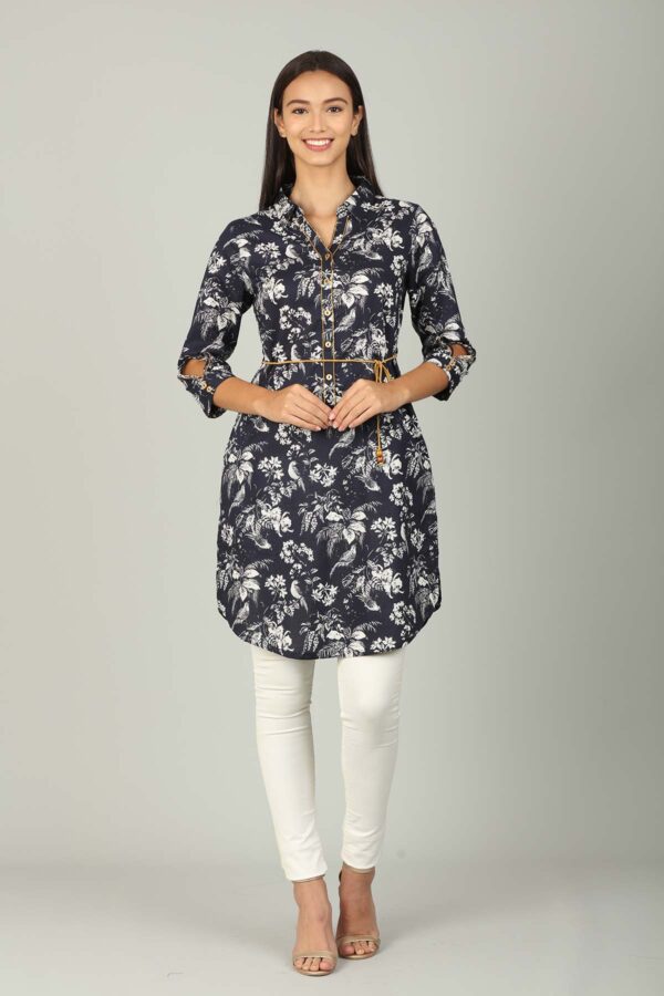 Navy Printed Female Tunic