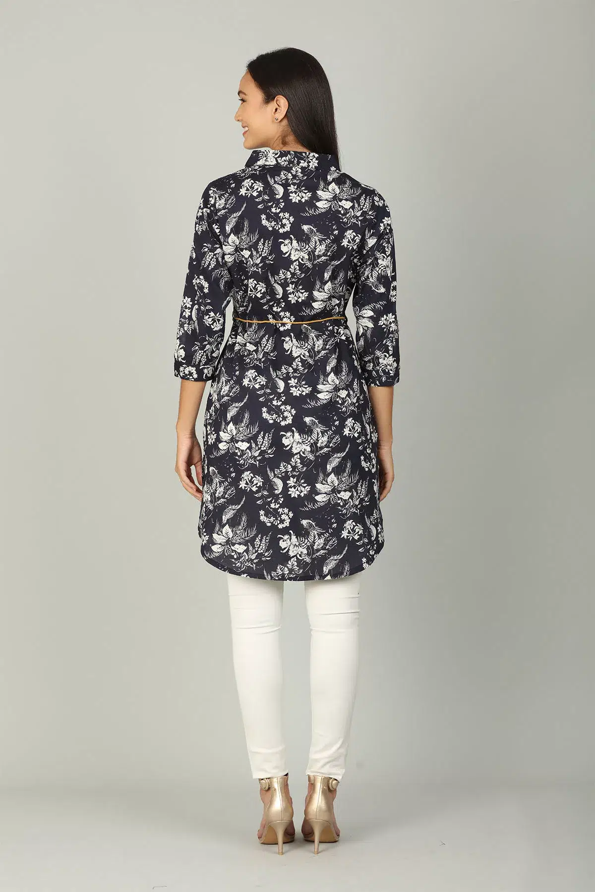 Navy Printed Female Tunic