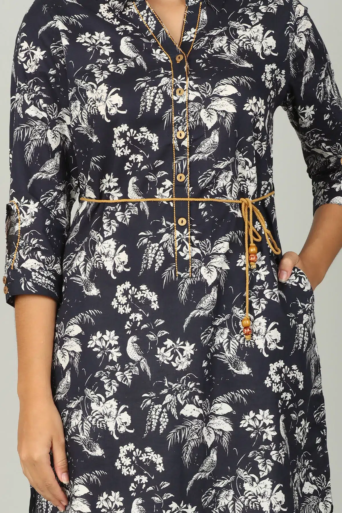 Navy Printed Female Tunic