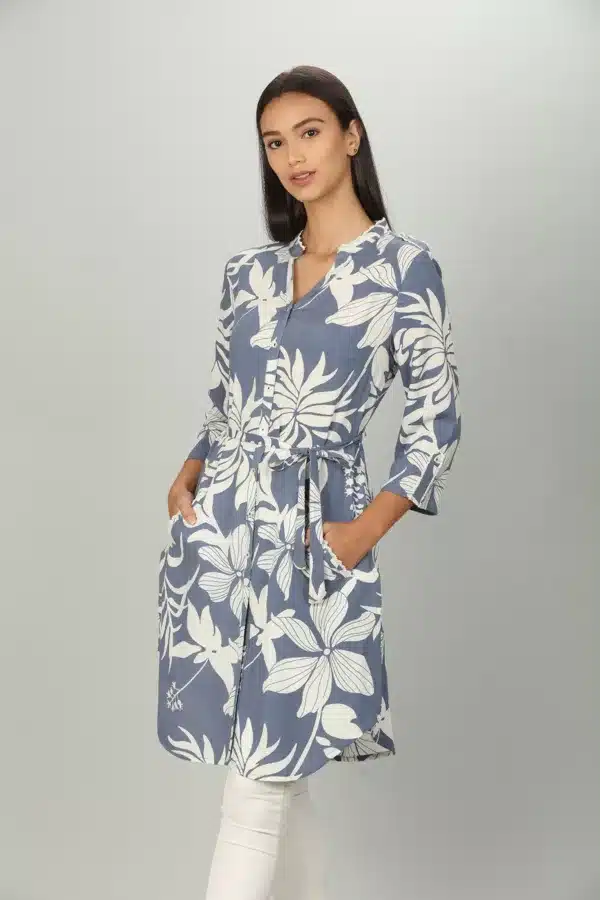 Printed Light Blue Shirt For Ladies