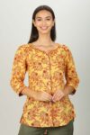 Yellow Colour Printed Shirt For Women