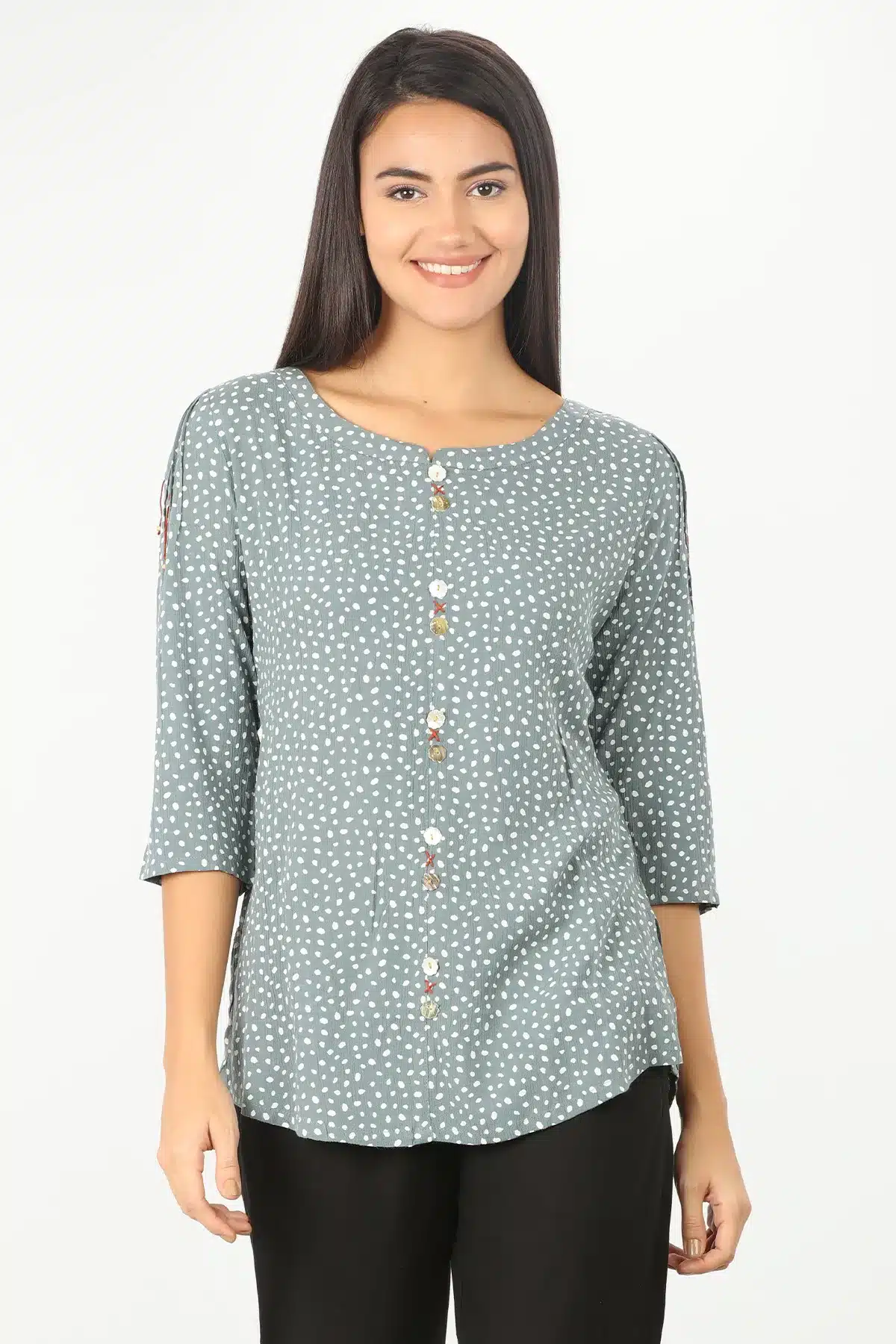 Grey Printed Women Tops India Online