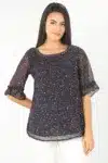 Navy Printed Women Tops Buy Online