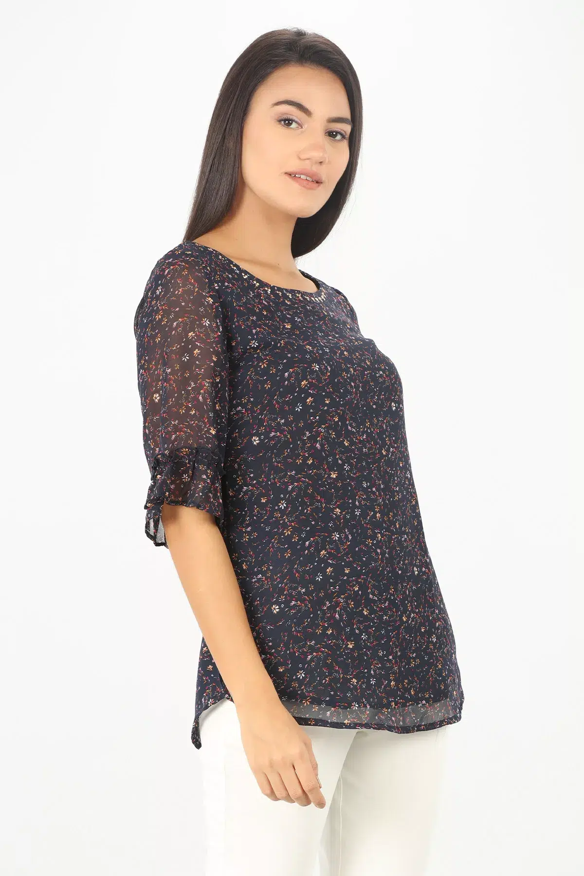 Navy Printed Women Tops Buy Online