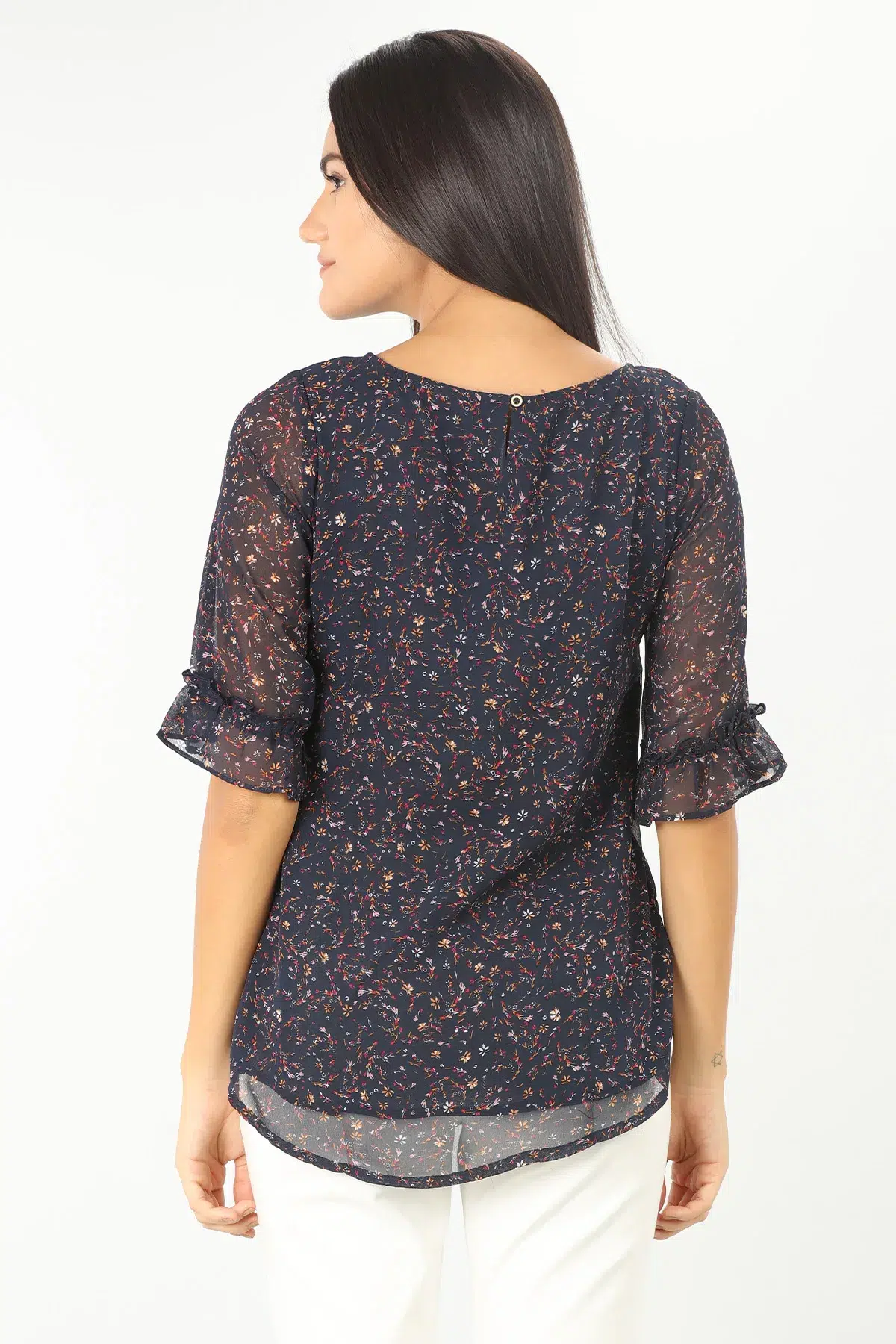 Navy Printed Women Tops Buy Online