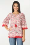 Printed Light Coral Printed Women Top