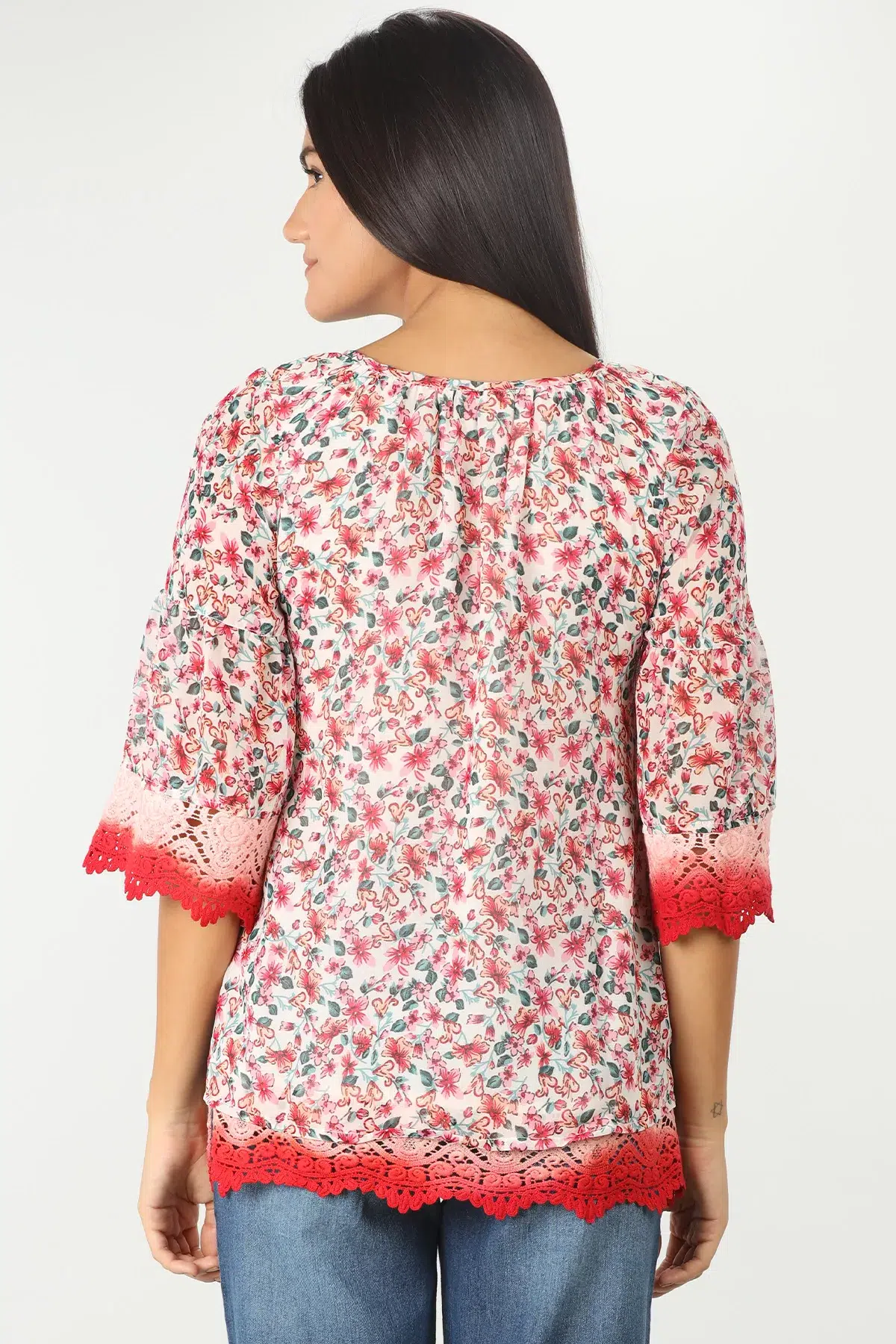 Printed Light Coral Printed Women Top