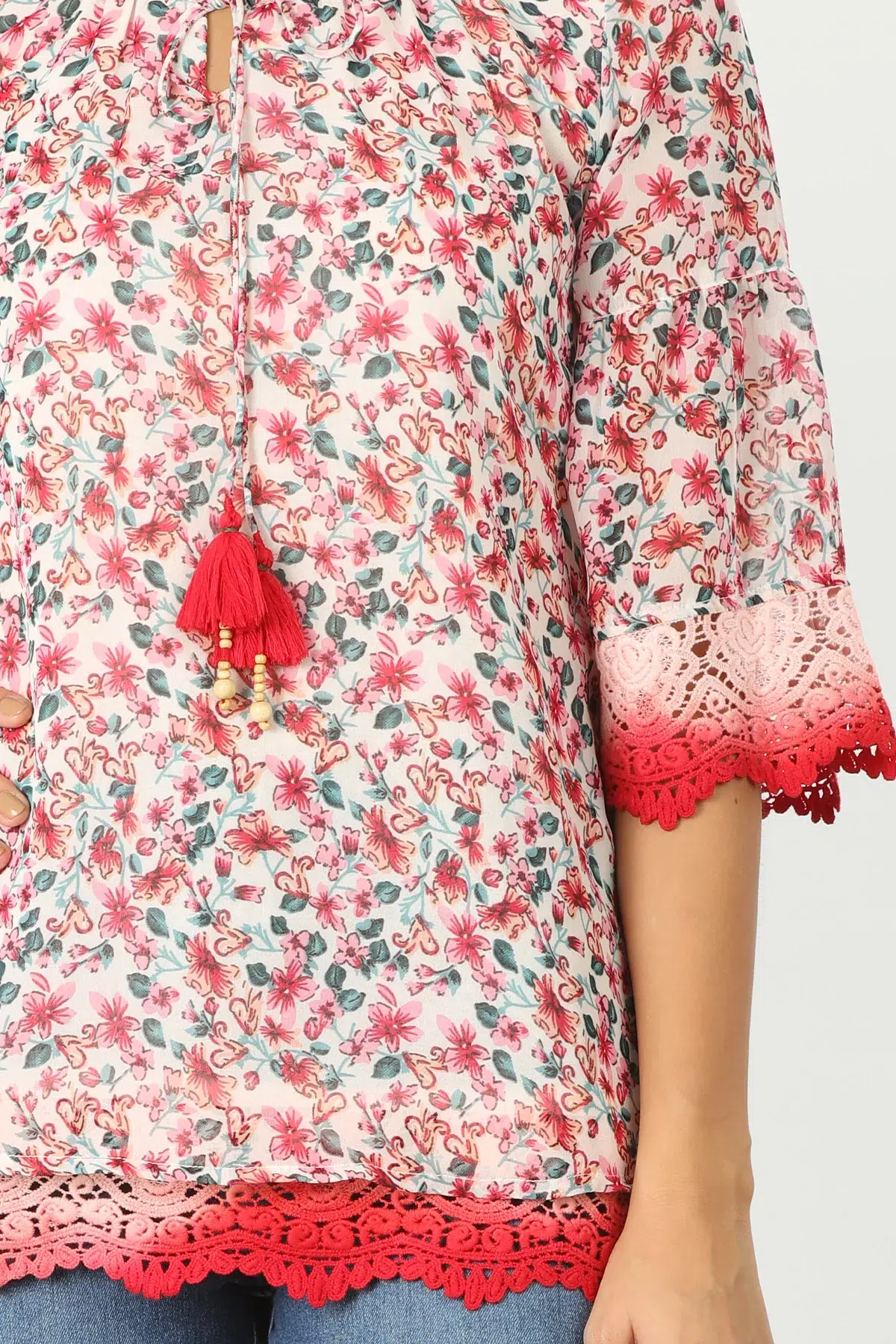 Printed Light Coral Printed Women Top