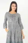Checks Black Dress Women